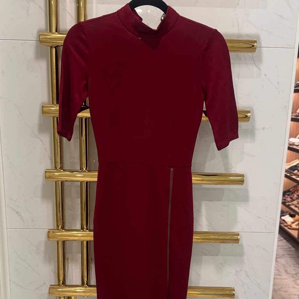 Alice + Olivia Burgundy Midi Dress - Picture 3 of 5